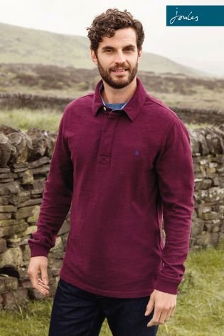 Joules Burgundy Victor Long Sleeve Jersey Rugby Top